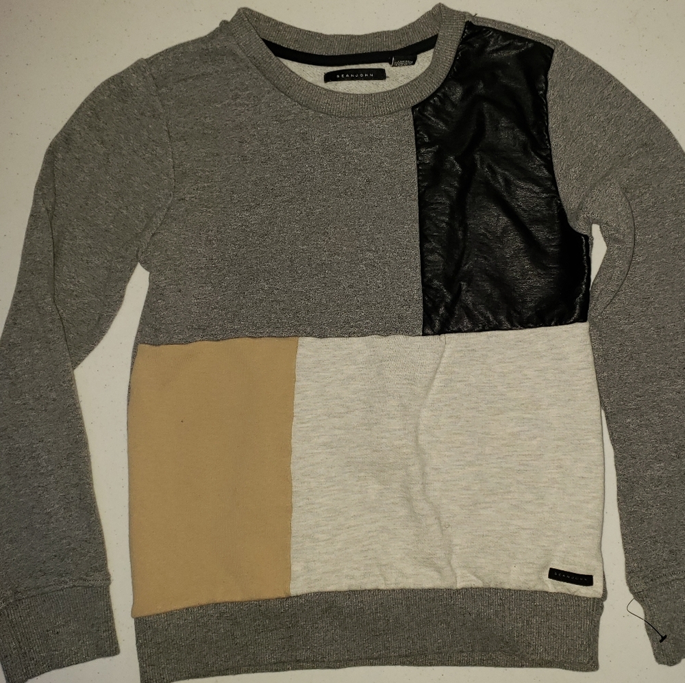 Grey patchwork sweater
